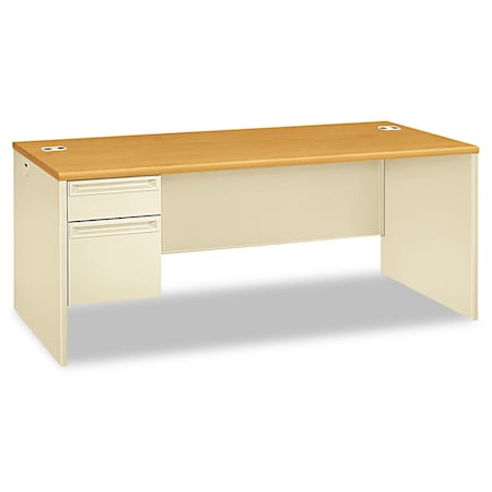 Hon Pedestal Desk Desks, 36 in D X 29.5" H, 72" W X Metal, Harvest/Putty H38294L.C.L
